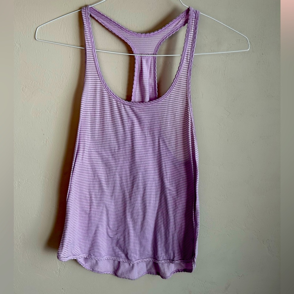 Purple and Gray Striped Lululemon Tank Top